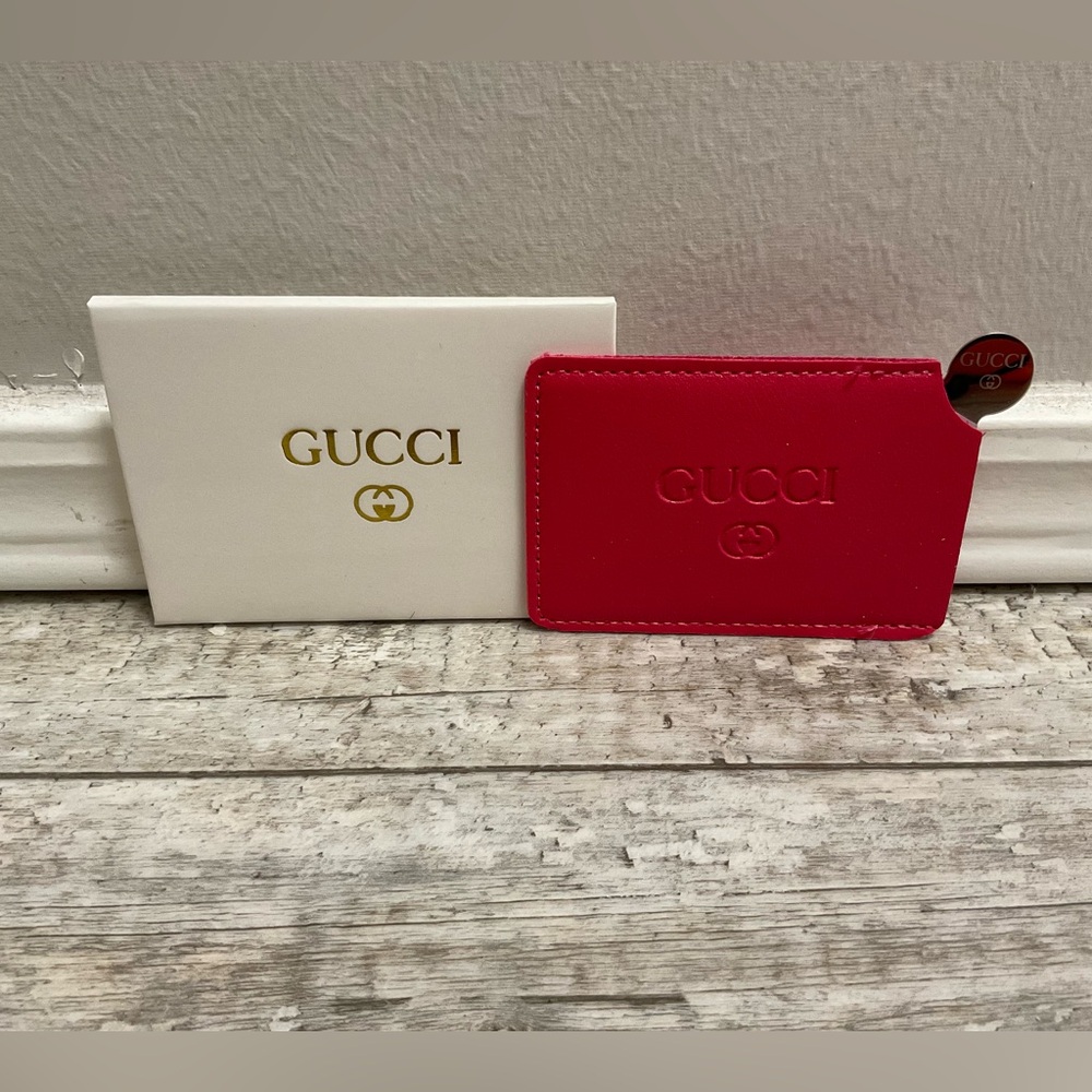 New Gucci travel pocket mirror in Red / Gold